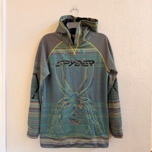 Spyder multicolored striped optical illusion graphic